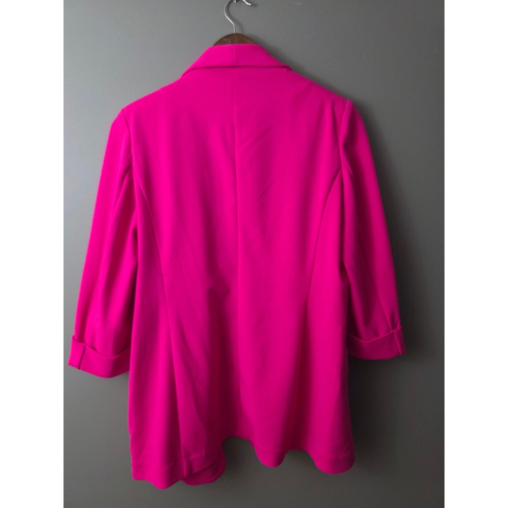 Anne Klein Womens Hot Pink Shawl Collar Open Front Blazer Size Small 3/4 Sleeve - Picture 5 of 12